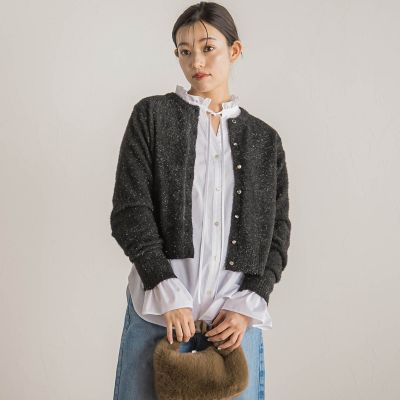 フィルムヤーンカーディガン≪手洗い可能≫