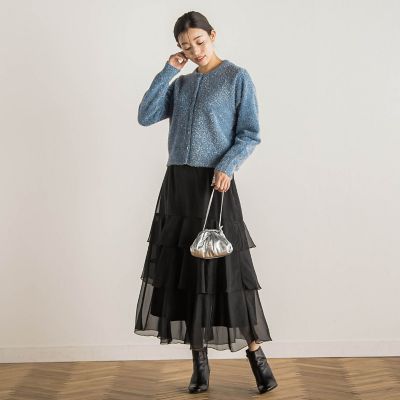 フィルムヤーンカーディガン≪手洗い可能≫