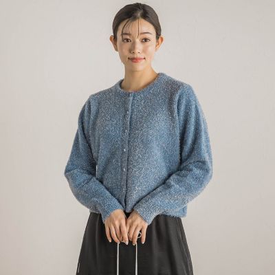 フィルムヤーンカーディガン≪手洗い可能≫