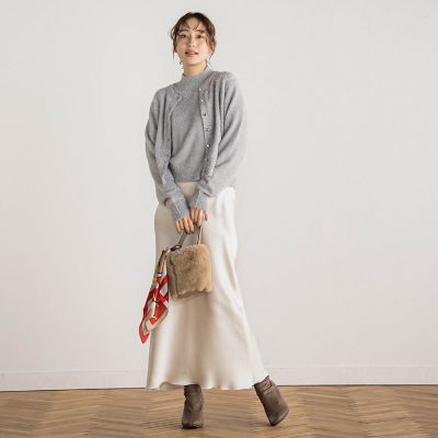 フィルムヤーンカーディガン≪手洗い可能≫