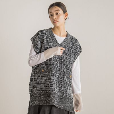 LAUTREAMONT - 【洗える】ジャガードニットベスト　ラエフ好きな方にも ロートレアモン LAUTREAMONT 【洗えるニット】ジャガードニット