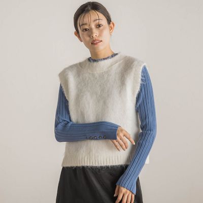 ＜Droite lautreamont (Women)＞シャギーベスト≪手洗い可能≫