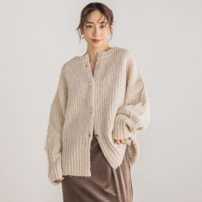 ＜Droite lautreamont (Women)＞【ＷＥＢ限定】シャギーオーバーカーデ≪洗濯機で洗える≫