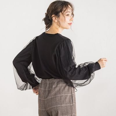 ＜Droite lautreamont (Women)＞【ＷＥＢ限定】重ねチュールニット≪手洗い可能≫