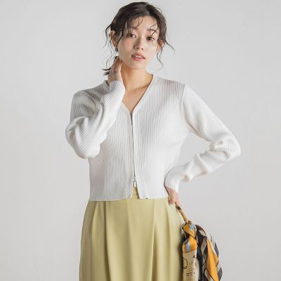 ダブルＺＩＰ　Ｖカーデ≪手洗い可能≫