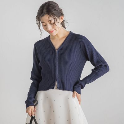 ダブルＺＩＰ　Ｖカーデ≪手洗い可能≫