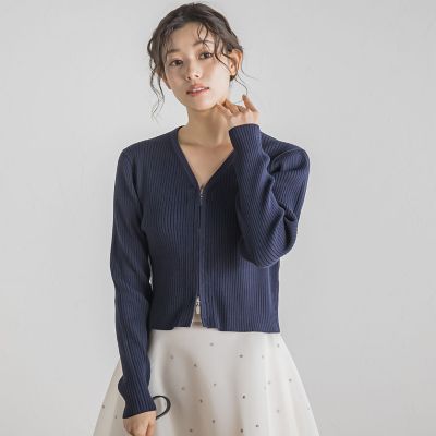 ダブルＺＩＰ　Ｖカーデ≪手洗い可能≫