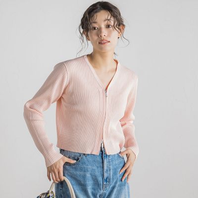 ダブルＺＩＰ　Ｖカーデ≪手洗い可能≫
