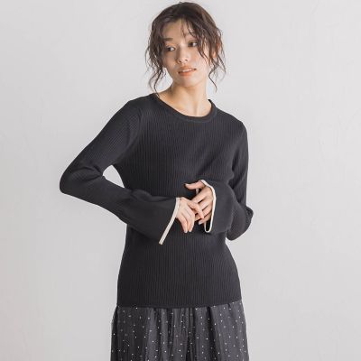 ＜Droite lautreamont (Women)＞【ＷＥＢ限定】配色フレアスリーブ≪手洗い可能≫