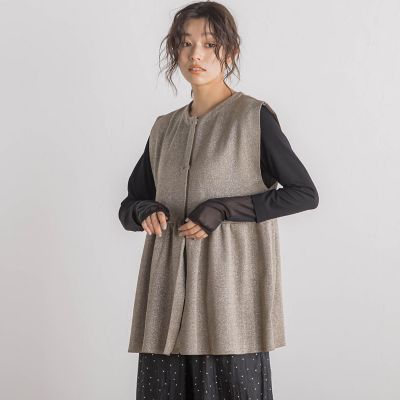 Droite lautreamont (Women)/ドロワットロートレアモン 【WEB限定】ラメペプラムニットベスト≪手洗い可能≫