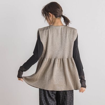 Droite lautreamont / ドロワットロートレアモン 【WEB限定】ラメペプラムニットベスト≪手洗い可能≫ WEB限定】ラメペプラムニットベスト≪手洗い可能≫ | Droite
