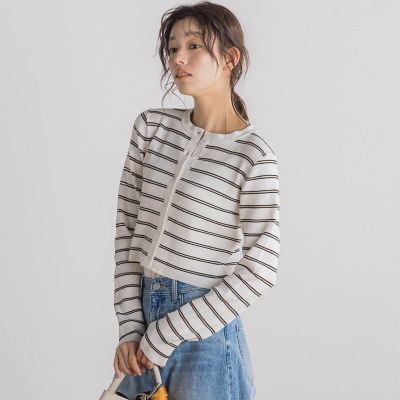シアーボーダーＲＩＢカーデ≪手洗い可能≫