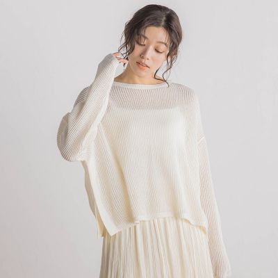 メッシュ柄プルオーバー≪手洗い可能≫