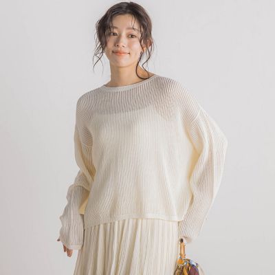メッシュ柄プルオーバー≪手洗い可能≫