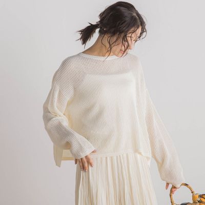 メッシュ柄プルオーバー≪手洗い可能≫