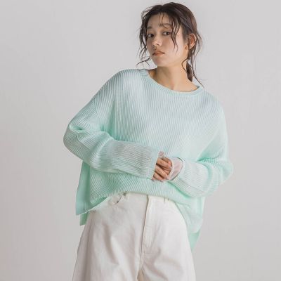 メッシュ柄プルオーバー≪手洗い可能≫