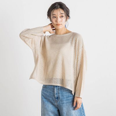 メッシュ柄プルオーバー≪手洗い可能≫