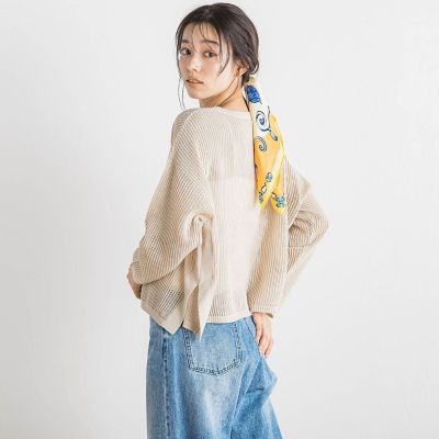メッシュ柄プルオーバー≪手洗い可能≫