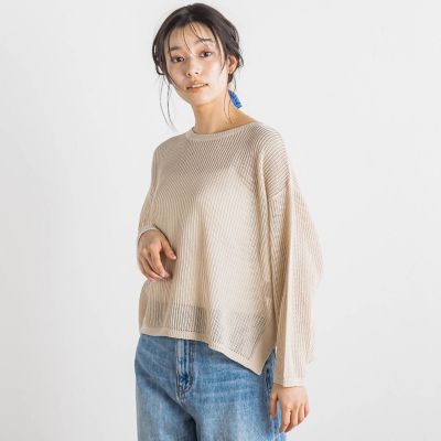 メッシュ柄プルオーバー≪手洗い可能≫