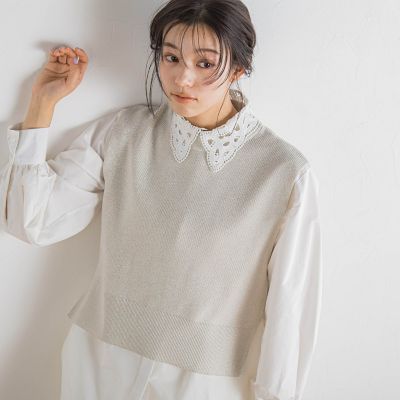 ラメ片畦ベスト≪手洗い可能≫