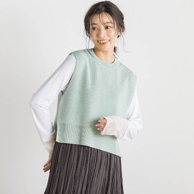 ラメ片畦ベスト≪手洗い可能≫