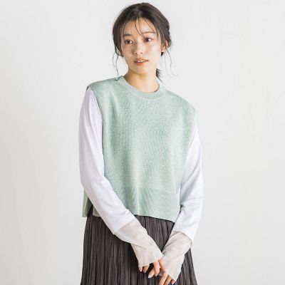 ラメ片畦ベスト≪手洗い可能≫
