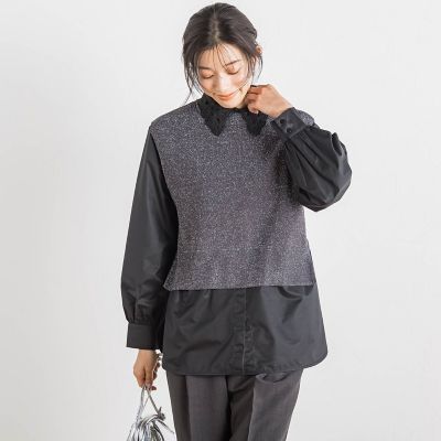 ラメ片畦ベスト≪手洗い可能≫