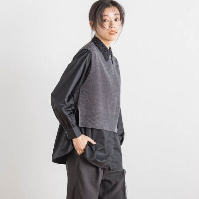 ラメ片畦ベスト≪手洗い可能≫