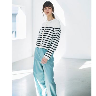 美品 Droite lautreamont ウエストシャーリング ジャケット バタフライヤーンニットジャケット | Droite lautreamont (Women