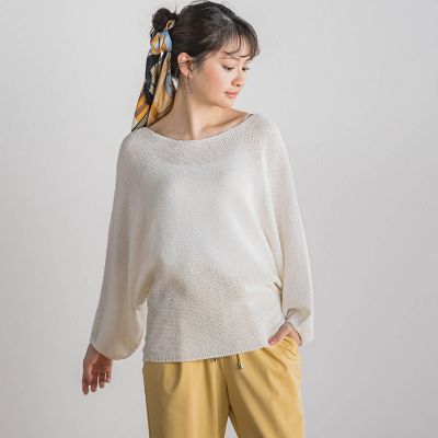 ＜Droite lautreamont (Women)＞ペーパー混ヤーンドルマンプルオーバー≪手洗い可能≫