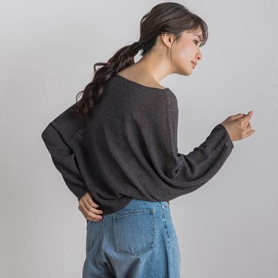 ペーパー混ヤーンドルマンプルオーバー≪手洗い可能≫