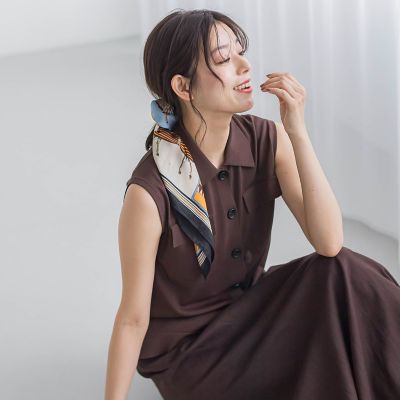 ポロ襟ノースリーブニット≪手洗い可能≫