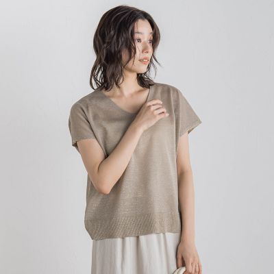 ラメフレンチスリーブプルオーバー≪手洗い可能≫
