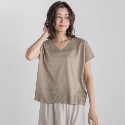 ラメフレンチスリーブプルオーバー≪手洗い可能≫