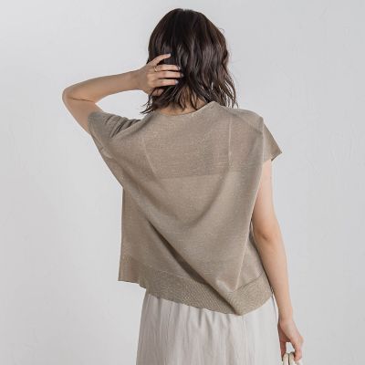 ラメフレンチスリーブプルオーバー≪手洗い可能≫