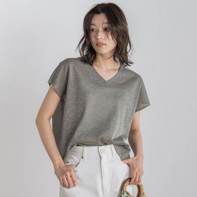 ＜Droite lautreamont (Women)＞ラメフレンチスリーブプルオーバー≪手洗い可能≫