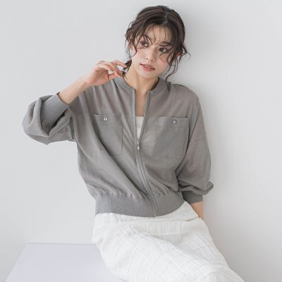 Droite lautreamont / ドロワットロートレアモン シアーZIPブルゾン≪手洗い可能≫ ドロワット ロートレアモン Droite lautreamont シアーZIP