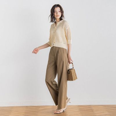 襟付きメッシュニット≪手洗い可能≫