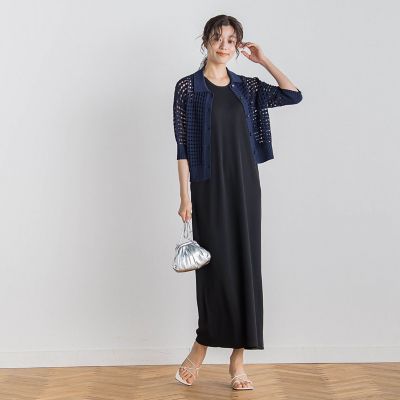 襟付きメッシュニット≪手洗い可能≫