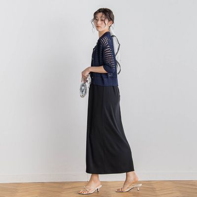 襟付きメッシュニット≪手洗い可能≫