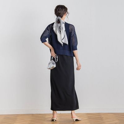 襟付きメッシュニット≪手洗い可能≫