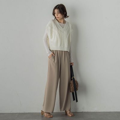 メッシュケーブルニットベスト≪手洗い可能≫ | Droite lautreamont