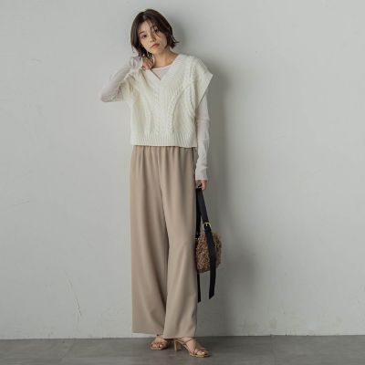メッシュケーブルニットベスト≪手洗い可能≫ | Droite lautreamont