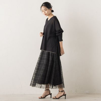 Vネックバイカラープルオーバー≪手洗い可能≫ | Droite lautreamont