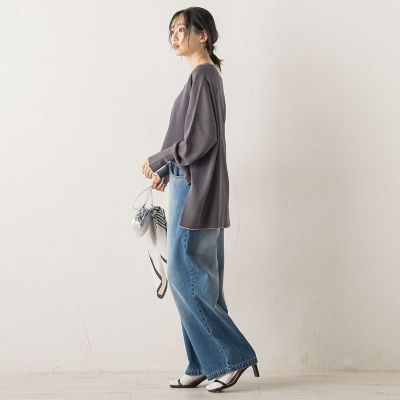 ドロワットロートレアモン（Droite lautreamont）/Vネックバイカラープルオーバー≪手洗い可能≫ Vネックバイカラープルオーバー≪手洗い可能≫ | Droite lautreamont