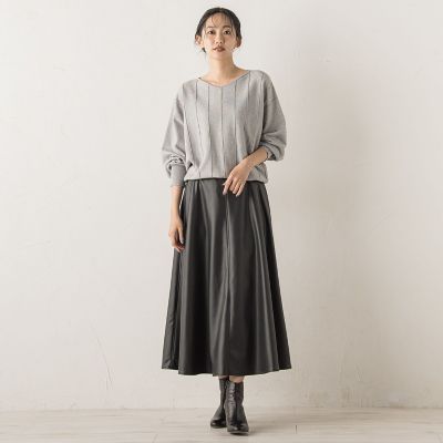 ＜Droite lautreamont (Women)＞【新色追加】ラメドルマンＶネックニット≪手洗い可能≫