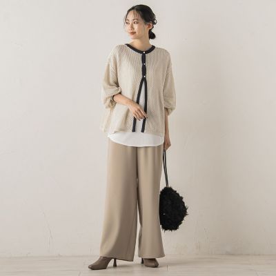 メッシュ柄レイヤードニット≪手洗い可能≫ | Droite lautreamont
