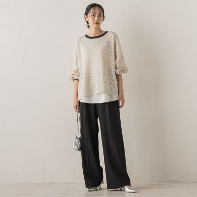 メッシュ柄レイヤードニット≪手洗い可能≫ | Droite lautreamont