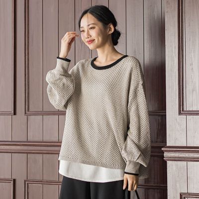 メッシュ柄レイヤードニット≪手洗い可能≫ | Droite lautreamont