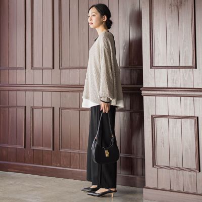 メッシュ柄レイヤードニット≪手洗い可能≫ | Droite lautreamont